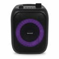 A pure high-resolution ecommerce hero shot of the SHARP PS-914 speaker, standalone with purple LED light.