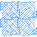 Happy Sinks 4-Piece Modular Puzzle Sink Mat - Lake Blue Silicone