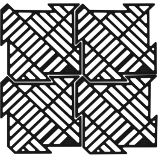 Puzzle sink mat (4pcs/pack), black silicone