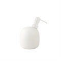 Happy Sinks Kiwi Ceramic Soap Dispenser ? Pearl White & Stainless Steel ? Modern Nordic Sink Accessory (EB-HS-060)