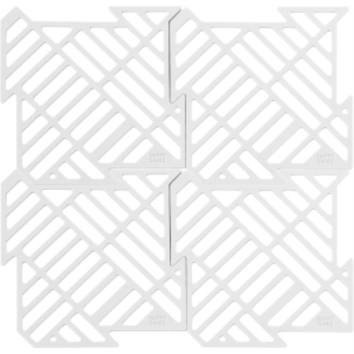 Puzzle sink mat (4pcs/pack), white silicone
