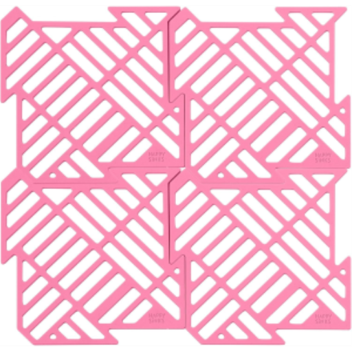 Puzzle sink mat (4pcs/pack), garden rose, silicone
