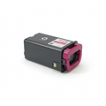 A high-resolution, pure white background product image of the Xerox Genuine Magenta Standard Capacity Toner Cartridge, featuring its dark grey body, magenta end piece, and visible contact points, rendered as a centered ecommerce hero shot.