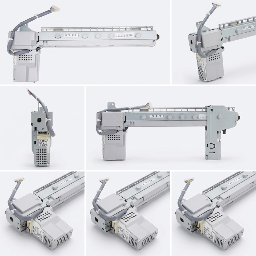 A visual matrix grid illustrating five various orientations of the Xerox 2/3 Hole Punch mechanism.