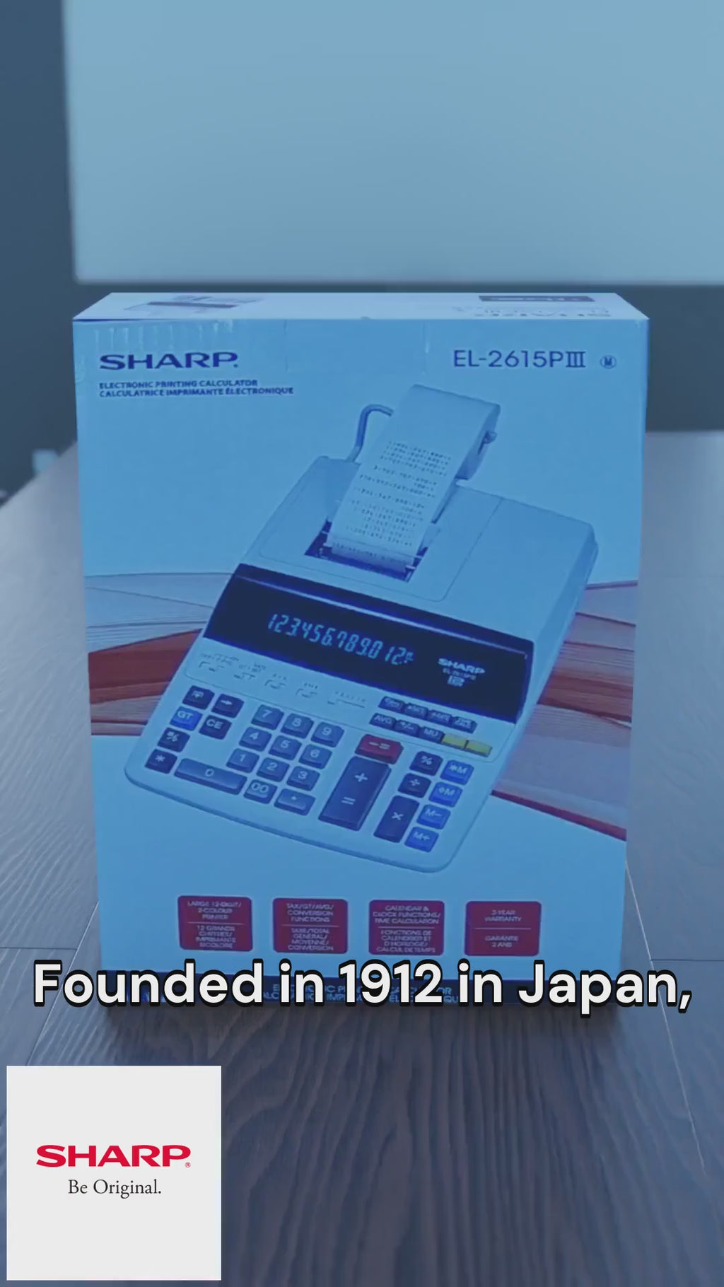 SHARP EL2615PIII FLUORESCENT 12-DIGIT 2-COLOR PRINTING CALCULATOR